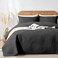 OARAGE Queen Quilt Bedding Set Soft Lightweight Black Bedspread with Leaf PatternUltrasonic Microfiber Bed Coverlet Full Size for All Season 1 Quilt 2 Shams