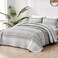 WONGS BEDDING Boho King Quilt Set Grey Bohemian King Quilt Bedding Set Lightweight Microfiber Bed Decor Bedspread for All Season 103x903 Pieces