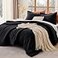 MUXHOMO Black Queen Comforter Set All Season Ultra Soft Down Alternative Bedding 3 Piece Lightweight Bed Set Includes 1 Comforter 90x90 and 2 Pillow Shams 20x26