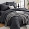 HEVUMYI California King Comforter Set 7Piece All Season Bed in a Bag CaliKing Ultra Soft Bedding Set with Comforter Flat Sheet Fitted Sheet Pillowcases Pillow Shams Dark Grey