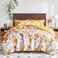 UOZZI BEDDING Botanical Comforter Sheet Set White Flower Bed in a Bag 7 Pieces Queen Size Bedding Set 1 Comforter 2 Pillow Shams 1 Flat Sheet 1 Fitted Sheet 2 Pillowcases