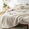 Bedsure Super King Comforter Set Beige Soft Bedding for All Seasons Cationic Dyed Bed Set 3 Pieces 1 Super King Size Comforter 120x120 and 2 Pillow Shams 20x362