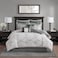 Madison Park Odette Cozy Comforter Set Jacquard Damask Medallion Design Modern All Season Down Alternative Bedding Shams Decorative Pillows Queen90 in x 90 in Silver 8 Piece