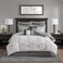 Madison Park Odette Cozy Comforter Set Jacquard Damask Medallion Design Modern All Season Down Alternative Bedding Shams Decorative Pillows Queen90 in x 90 in Silver 8 Piece