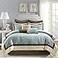 Madison Park Cozy Comforter Set Casual Modern Design All Season Matching Bed Skirt Decorative Pillows Queen92x96 Blue 9 Piece MP10458