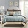 Madison Park Cozy Comforter Set Casual Modern Design All Season Matching Bed Skirt Decorative Pillows Queen92x96 Blue 9 Piece MP10458