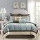 Madison Park Cozy Comforter Set Casual Modern Design All Season Matching Bed Skirt Decorative Pillows Queen92x96 Blue 9 Piece MP10458