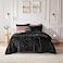 Intelligent Design Queen Comforter Set Velvet Comforter Set Luxury Diamond Quilting Comforter Set Fluffy Comforter Bed Set with Decorative Pillowand 2 Shams 4 Piece Black FullQueen