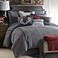 H HIEND ACCENTS HiEnd Accents Hamilton 4 Piece Comforter Set Black and White Tweed Bed Set King Size Rustic Cabin Lodge Luxury Bedding Set 1 Comforter 1 Bed Skirt 2 Pillow Shams