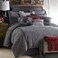 H HIEND ACCENTS HiEnd Accents Hamilton 4 Piece Comforter Set Black and White Tweed Bed Set King Size Rustic Cabin Lodge Luxury Bedding Set 1 Comforter 1 Bed Skirt 2 Pillow Shams
