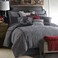H HIEND ACCENTS HiEnd Accents Hamilton 4 Piece Comforter Set Black and White Tweed Bed Set King Size Rustic Cabin Lodge Luxury Bedding Set 1 Comforter 1 Bed Skirt 2 Pillow Shams