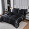 BeddingDreamer Satin Comforter Set Black SilkLike Down Alternative King Size 1 Comforter 2 Pillowcases