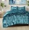 Comfort Spaces Juliette Luxe Comforter Set Velvet Lush with Soft Brushed Microfiber Reverse All Season Cozy Velvet Bedding Sets Fluffy Comforter Bed Set Matching Sham Teal FullQueen 3 Piece
