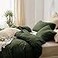 ETDIFFE Dark Green Queen Size Comforter 3pc Soft Farmhouse Olive Bedding Set Collection Lightweight All Season Microfiber Down Alternative Bed Comforter with 2 Pillow Shams for Women Men