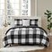 Sweet Home Collection 7 Piece Comforter Set Bag Solid Color All Season Soft Down Alternative Blanket Luxurious Microfiber Bed Sheets Queen Buffalo Plaid BlackWhite