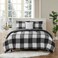 Sweet Home Collection 7 Piece Comforter Set Bag Solid Color All Season Soft Down Alternative Blanket Luxurious Microfiber Bed Sheets Queen Buffalo Plaid BlackWhite