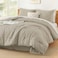 Litanika Oatmeal King Comforter Set 3 Pieces Lightweight Tufted Bedding Sets Down Alternative Comforter Fluffy Bed Set Gift Choice