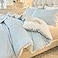 tohrisa Boho Comforter Set Queen Size Striped Pleats Bohemian Seersucker Bedding Set All Season Soft Cozy 3 Pieces Quilt with 2 Pillowcases90X90 Light Blue