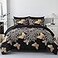 Yogeneg 7 Piece Bed in a Bag King Size Comforter Set Black Bedding SetGold Butterfly Leaves Printed on Black Reversible DesignSoft Microfiber Comforter with Sheet SetAll SeasonButterflyKing
