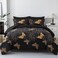 Yogeneg 7 Piece Bed in a Bag King Size Comforter Set Black Bedding SetGold Butterfly Leaves Printed on Black Reversible DesignSoft Microfiber Comforter with Sheet SetAll SeasonButterflyKing
