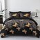 Yogeneg 7 Piece Bed in a Bag King Size Comforter Set Black Bedding SetGold Butterfly Leaves Printed on Black Reversible DesignSoft Microfiber Comforter with Sheet SetAll SeasonButterflyKing