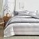 Flysheep 3 Pcs Gray Striped Boho Comforter Set King Size Grey and Black Stripes on White Soft Microfiber Reversible Modern Bedding for All Season
