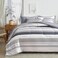 Flysheep 3 Pcs Gray Striped Boho Comforter Set King Size Grey and Black Stripes on White Soft Microfiber Reversible Modern Bedding for All Season