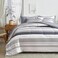 Flysheep 3 Pcs Gray Striped Boho Comforter Set King Size Grey and Black Stripes on White Soft Microfiber Reversible Modern Bedding for All Season