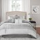 Madison Park Luxury Comforter SetTraditional Jacquard Design All Season Down Alternative Bedding Matching Bedskirt Decorative Pillows King104x92 Bennett Geometric Grey 7 Piece