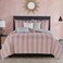 Juicy Couture Cabana Stripe Reversible Bedding Set QueenFull Size Pink and Grey Stripe Print 6 Piece Set Includes 1 90 x 90 Comforter 3 Decorative Pillows 2 Shams