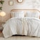 INKIVY INKIVY Queen Comforter Set Boho Comforters Breathable Cotton Bed Set All Season Modern Chenille Tufted Comforter with Farmhouse Bedding Flare Gifts for Woman Ivory 3 Piece