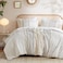 INKIVY INKIVY Queen Comforter Set Boho Comforters Breathable Cotton Bed Set All Season Modern Chenille Tufted Comforter with Farmhouse Bedding Flare Gifts for Woman Ivory 3 Piece