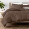 Bare Home Comforter Set Queen Size UltraSoft Goose Down Alternative Premium 1800 Series All Season Warmth Queen Cocoa