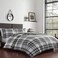 Eddie Bauer Twin Comforter Set Reversible Cotton Bedding with Matching Sham MediumWeight for Year Round Use Dorm Essentials Coal Creek Grey