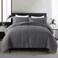 DOWNCOOL Full Size Comforter Sets All Season Bedding Comforters Sets with 2 Pillow Cases 3 Pieces Bed Set Down Alternative Comforter Set Grey Bedding Sets Full82x86