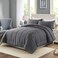 DOWNCOOL Full Size Comforter Sets All Season Bedding Comforters Sets with 2 Pillow Cases 3 Pieces Bed Set Down Alternative Comforter Set Grey Bedding Sets Full82x86