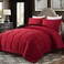 DOWNCOOL Full Size Comforter Sets All Season Bedding Comforters Sets with 2 Pillow Cases 3 Pieces Bed Set Down Alternative Comforter Set RedBlack Bedding Sets Full82x86