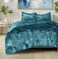 Comfort Spaces Juliette Luxe Comforter Set Velvet Lush with Soft Brushed Microfiber Reverse All Season Cozy Velvet Bedding Sets Fluffy Comforter Bed Set Matching Sham Teal King 3 Piece