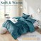 Comfort Spaces Juliette Luxe Comforter Set Velvet Lush with Soft Brushed Microfiber Reverse All Season Cozy Velvet Bedding Sets Fluffy Comforter Bed Set Matching Sham Teal King 3 Piece