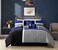 Chezmoi Collection Upland 7Piece Quilted Patchwork Comforter Set BlueBlackGray Queen