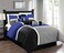 Chezmoi Collection Upland 7Piece Quilted Patchwork Comforter Set BlueBlackGray Queen