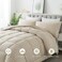 DOWNCOOL Full Size Comforter Sets All Season Bedding Comforters Sets with 2 Pillow Cases 3 Pieces Bed Set Down Alternative Comforter Set Beige Bedding Sets Full82x86