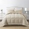 DOWNCOOL Full Size Comforter Sets All Season Bedding Comforters Sets with 2 Pillow Cases 3 Pieces Bed Set Down Alternative Comforter Set Beige Bedding Sets Full82x86