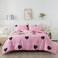 Caressma Love Pattern Girls Pink Comforter Set Full Size Blush Pink Cute Love Heart Sexy Comforter Bedding Set for All Seasons Geometric Microfiber 3 Pieces Comforter Set with Pillowcases