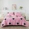 Caressma Love Pattern Girls Pink Comforter Set Full Size Blush Pink Cute Love Heart Sexy Comforter Bedding Set for All Seasons Geometric Microfiber 3 Pieces Comforter Set with Pillowcases