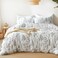 Love's cabin Loves cabin White Queen Size Comforter Set Queen Comforter Set 3 Pieces Cute Floral Bedding Sets for All Seasons1 Soft Reversible Botanical Flowers Comforter and 2 Pillow Shams