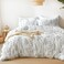 Love's cabin Loves cabin White Queen Size Comforter Set Queen Comforter Set 3 Pieces Cute Floral Bedding Sets for All Seasons1 Soft Reversible Botanical Flowers Comforter and 2 Pillow Shams