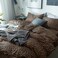 LifeTB Leopard Print Comforter Set King Soft Fluffy Animal Cheetah Printed Comforter Set 3 Pieces Brown Black Floral Bedding Farmhouse Leopard Pattern King Size Comforter with 2 Pillowcases for All Se