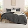 Andency Dark Grey Comforter Set Queen Size Boho Soft Warm Tufted Bedding Comforter Sets for Queen Size Bed 3 Pieces Aesthetic Chevron Farmhouse Cute Bohemian Textured Bed Set