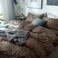LifeTB Leopard Comforter Set Queen Comforter Set 3 Pieces Leopard Print Comforter Fluffy Soft Microfiber Bedding Set for All Seasons Animal Cheetah Print Queen Size Comforter with 2 Pillowcases